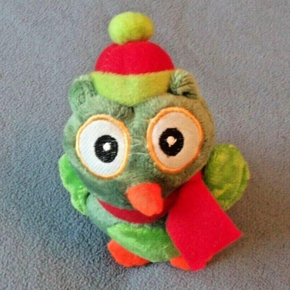 2/$35 Oriental Trading Company Christmas Owl Plush Collectible with Red Scarf